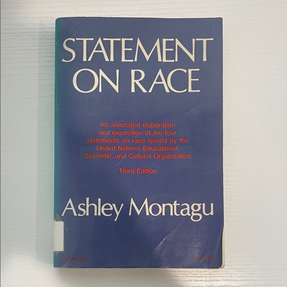 Statement on Race by Ashley Montagu - Blue Paperback